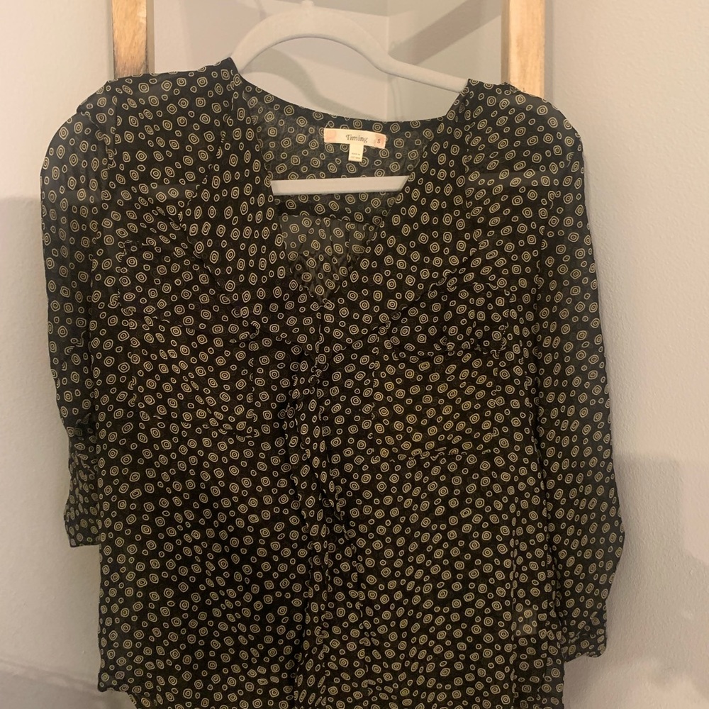 Black 1/2 button up shirt for work! In great condition.